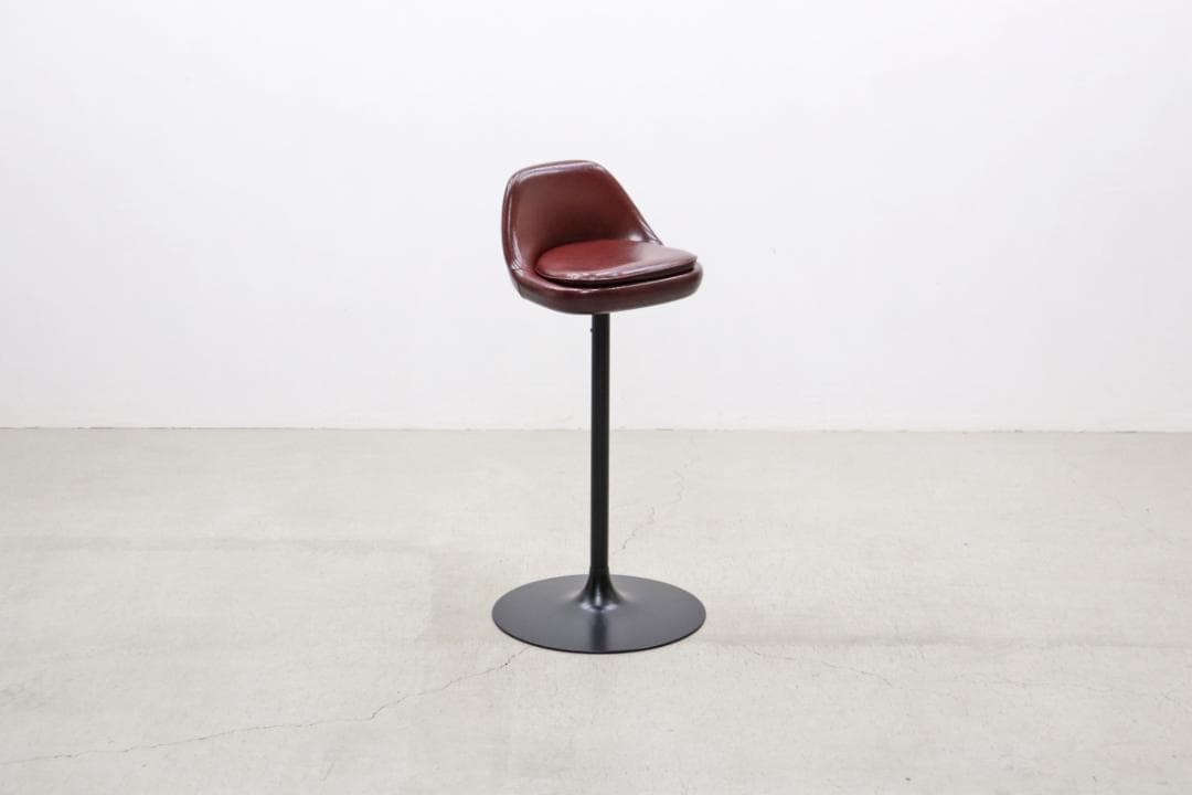 ※専用 在庫2脚 レトロ カウンターチェア 回転 スタンド ダイナー 合皮 赤茶