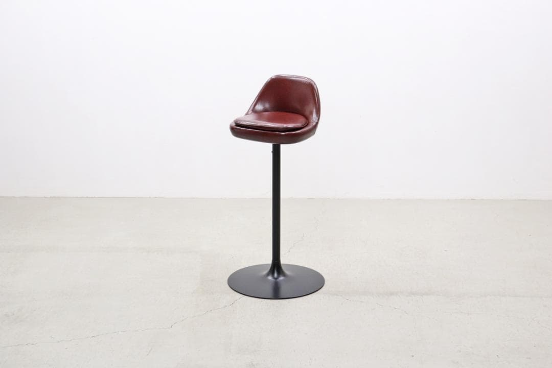 ※専用 在庫2脚 レトロ カウンターチェア 回転 スタンド ダイナー 合皮 赤茶