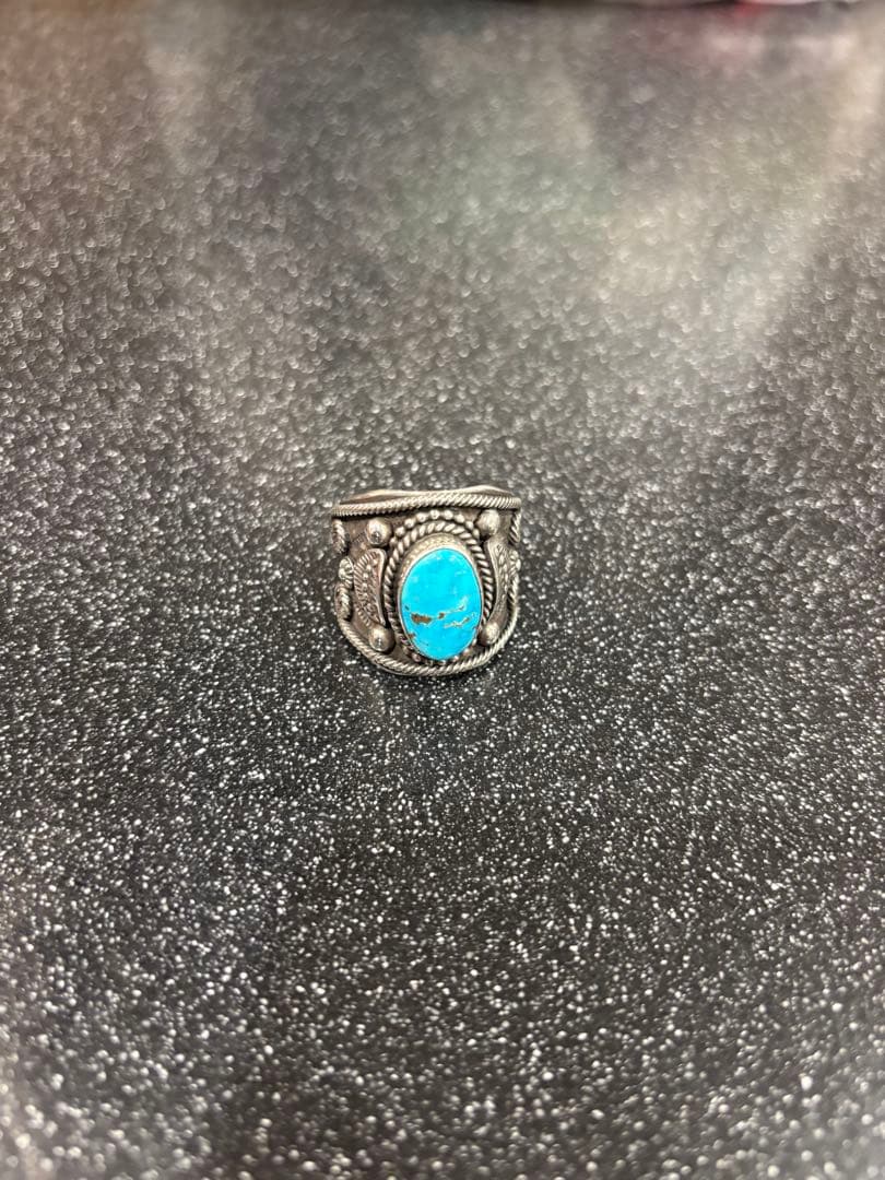 最終値下げ　Navajo ナバホ族　デルバートゴードン　ターコイズリング 25号