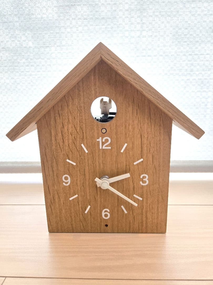a*読様 無印良品　鳩時計　掛置時計・クリ材