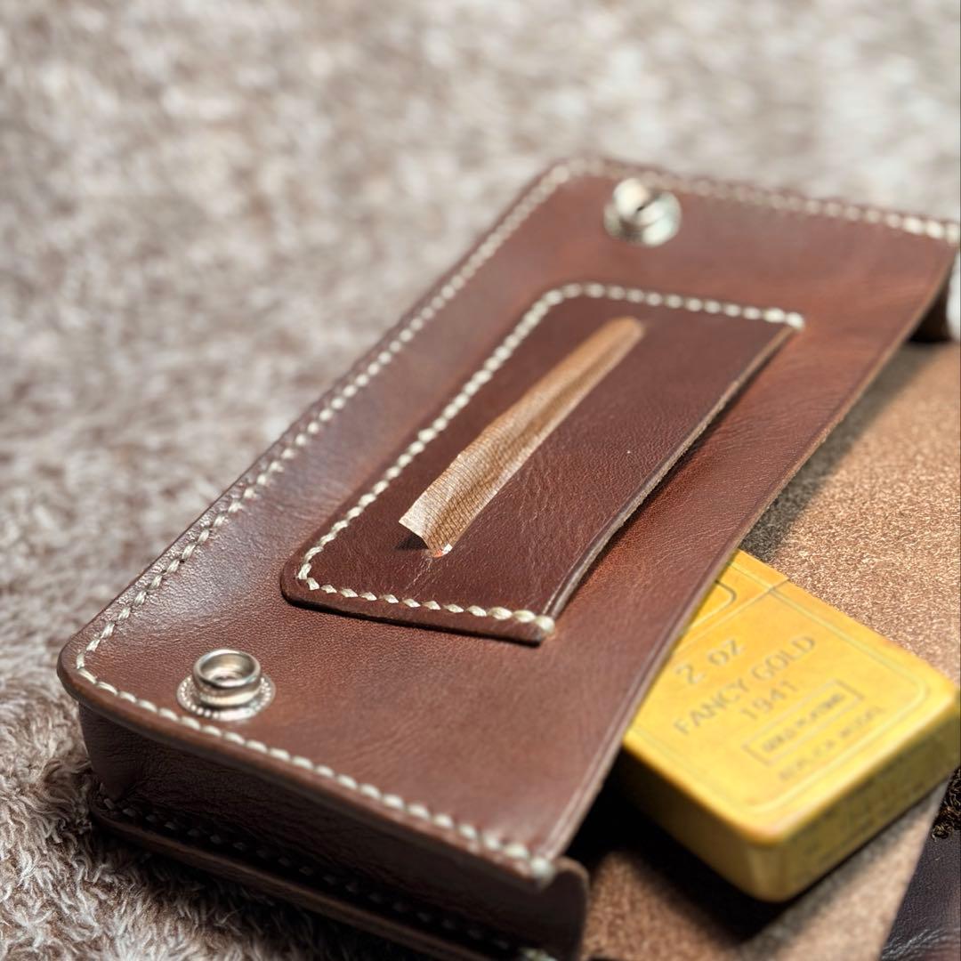 ◎ラスト1点.大人の渋さ漂う.二つ折り.オイルヌメシャグポーチ◎