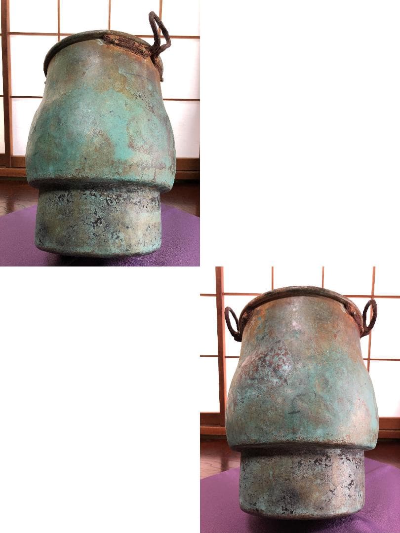 【 青銅陣釜 戦陣釜 】 傳今川義元公之炊飯釜　戦国時代　旧家所蔵