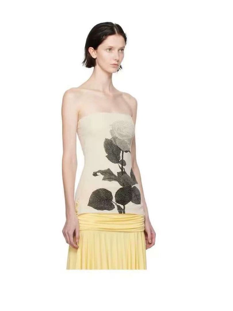 Paloma wool バラプリントのアイボリータンクトップ