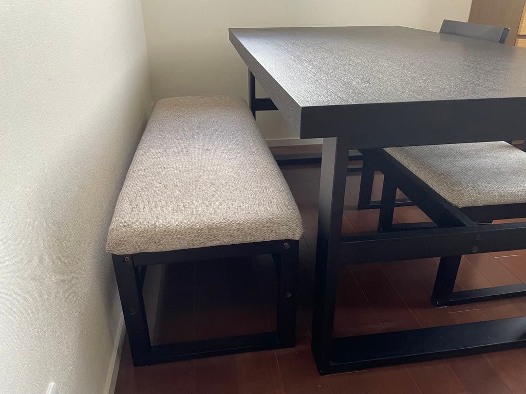 恩*様 4人掛け　ダイニングテーブル　ブラック（テーブルのみ）