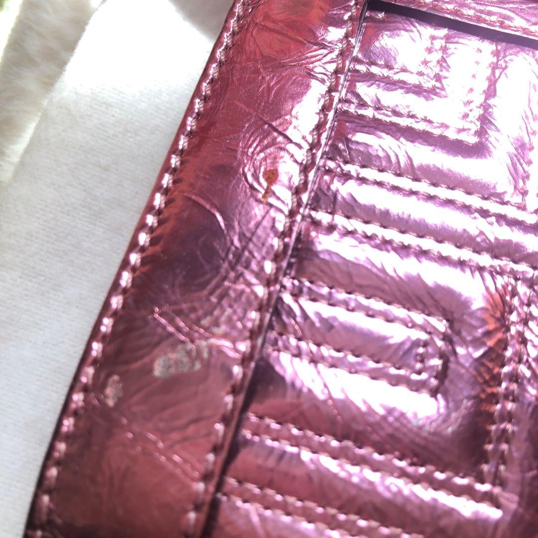 GIANNI VERSACE シャイニーピンク　クラッチ　ショルダー　バッグ