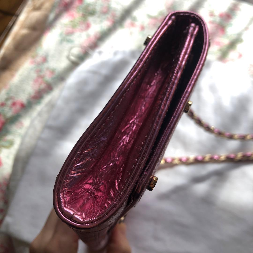 GIANNI VERSACE シャイニーピンク　クラッチ　ショルダー　バッグ