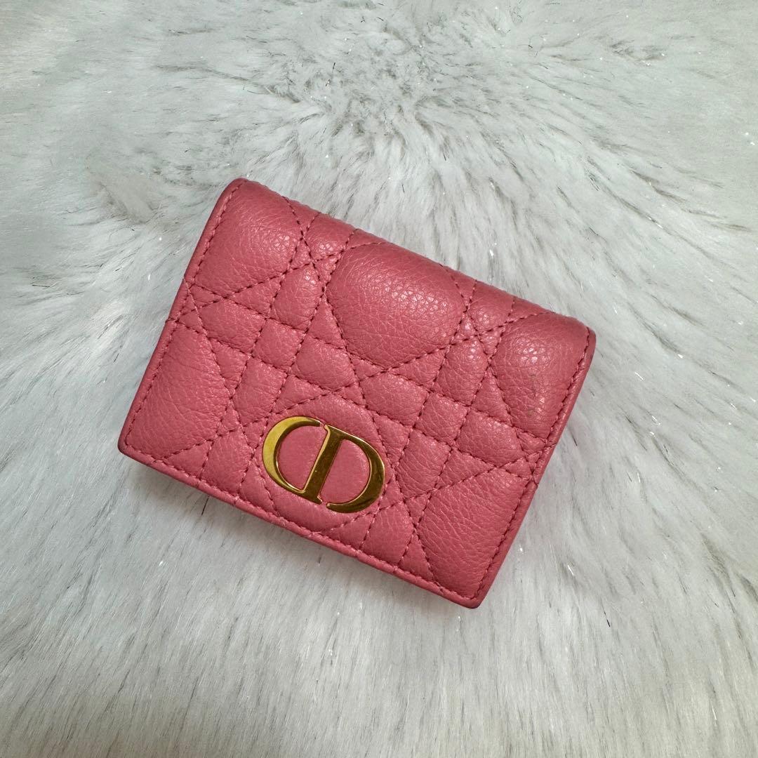 DIOR 三つ折り財布ピンク