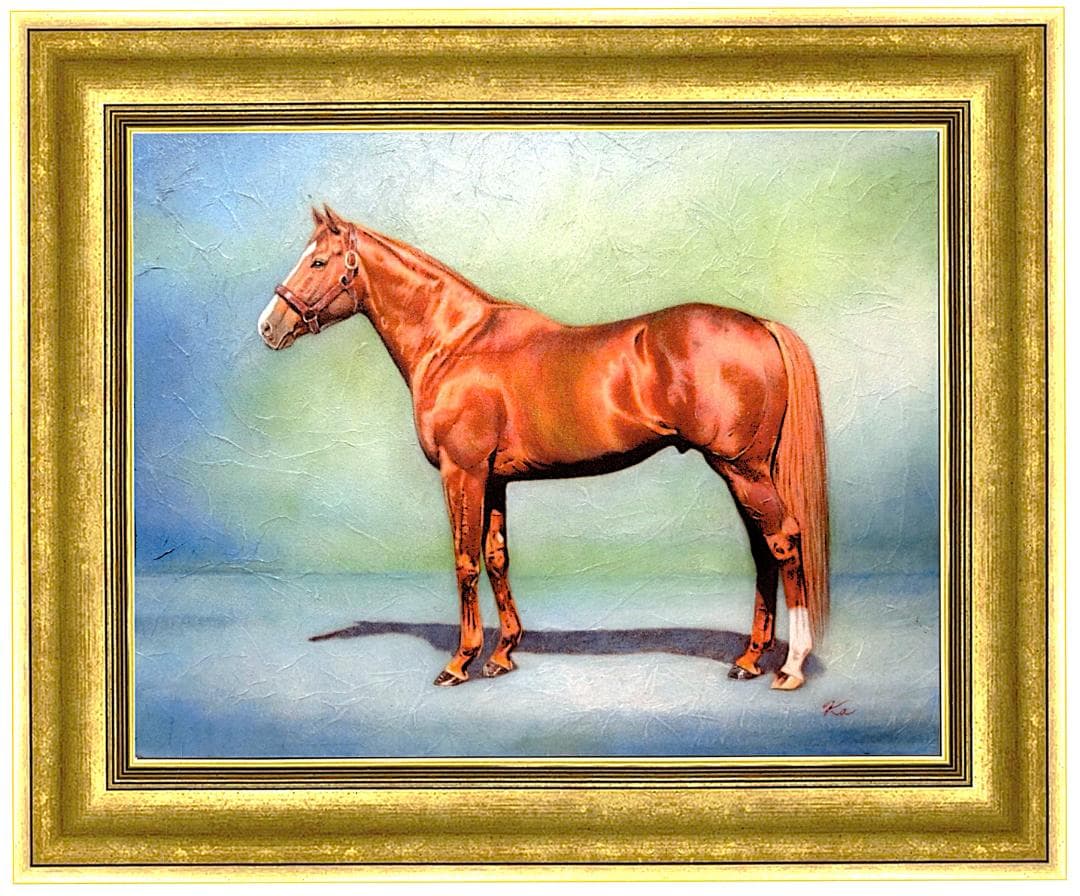 上鈴木正一 油彩画 F6号『オルフェーヴル号立ち姿』うま年 特別企画