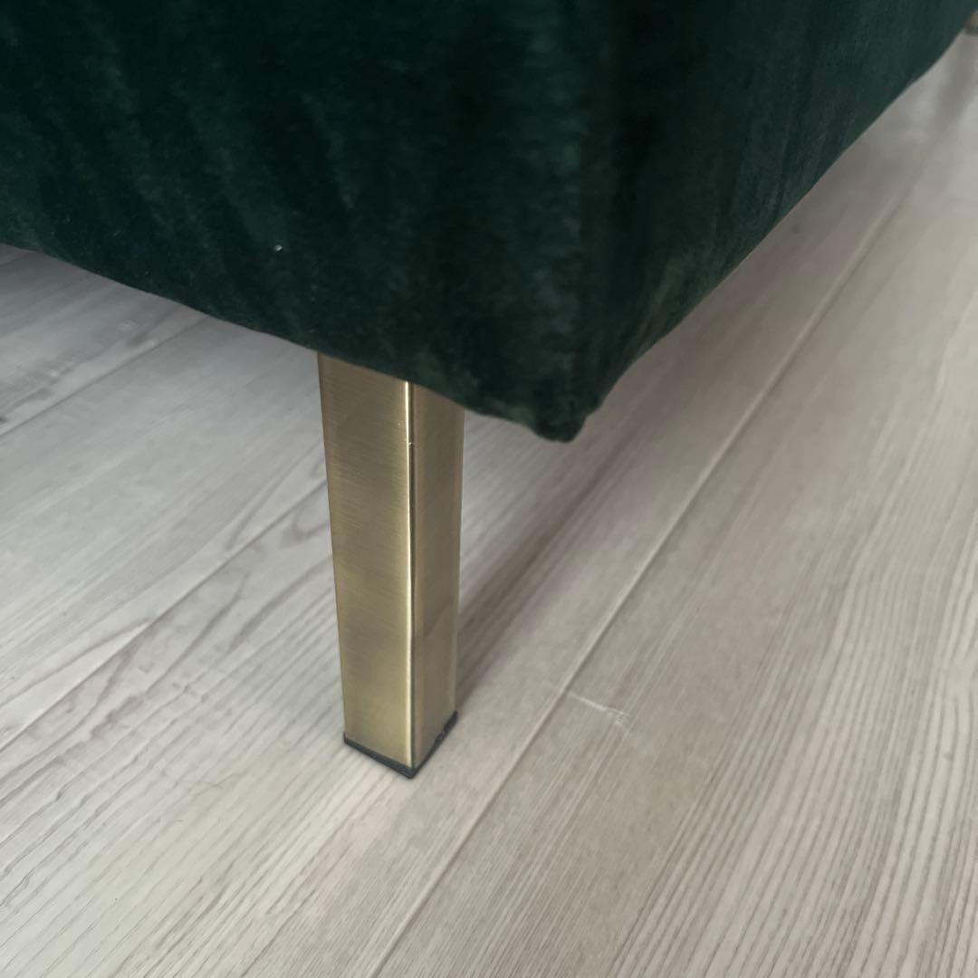 LOWYA 2人掛けソファ ベルベット調 ポケットコイル　ピンク