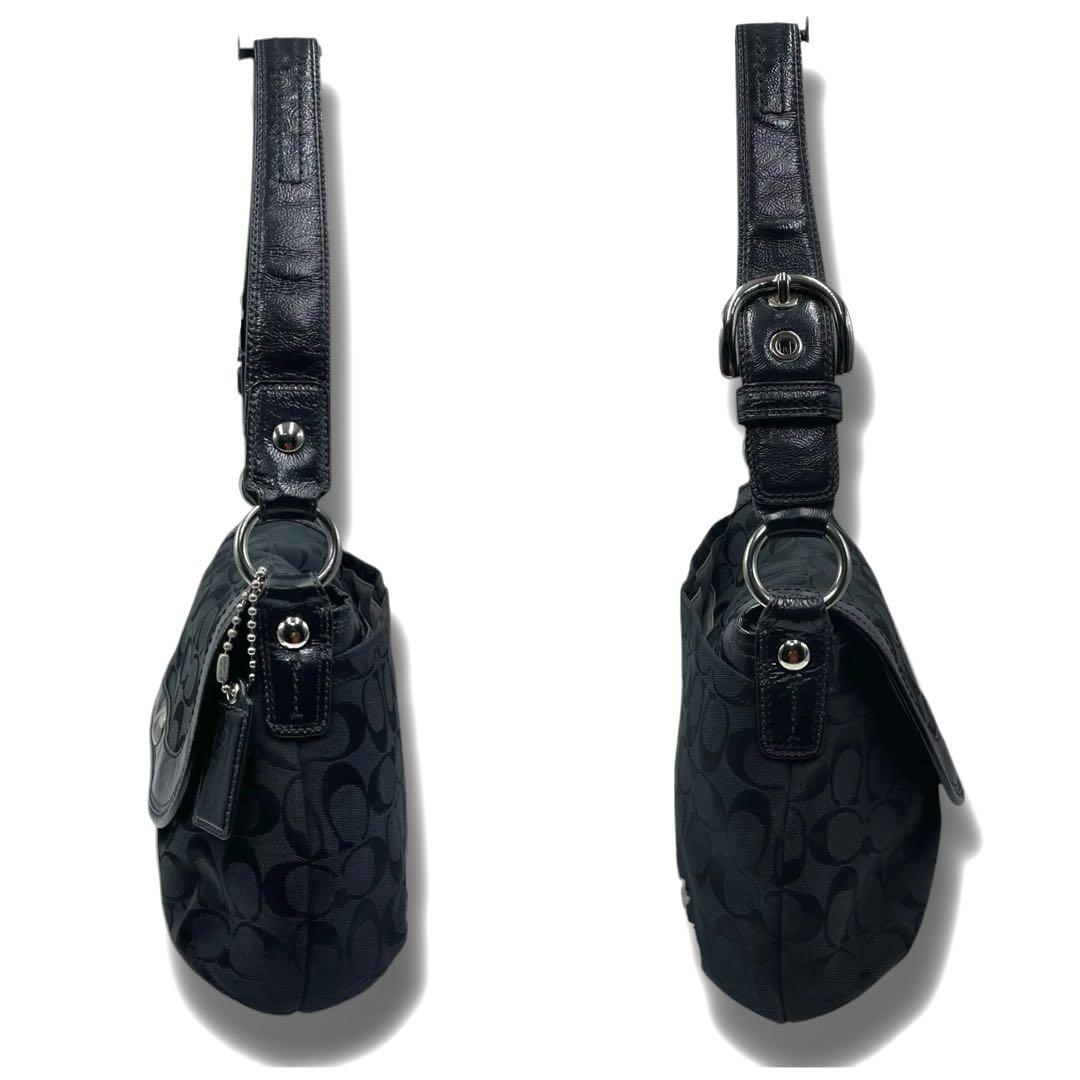 極美品✨COACH ワンショルダー 肩掛け ハンドバッグ シグネチャー ブラック