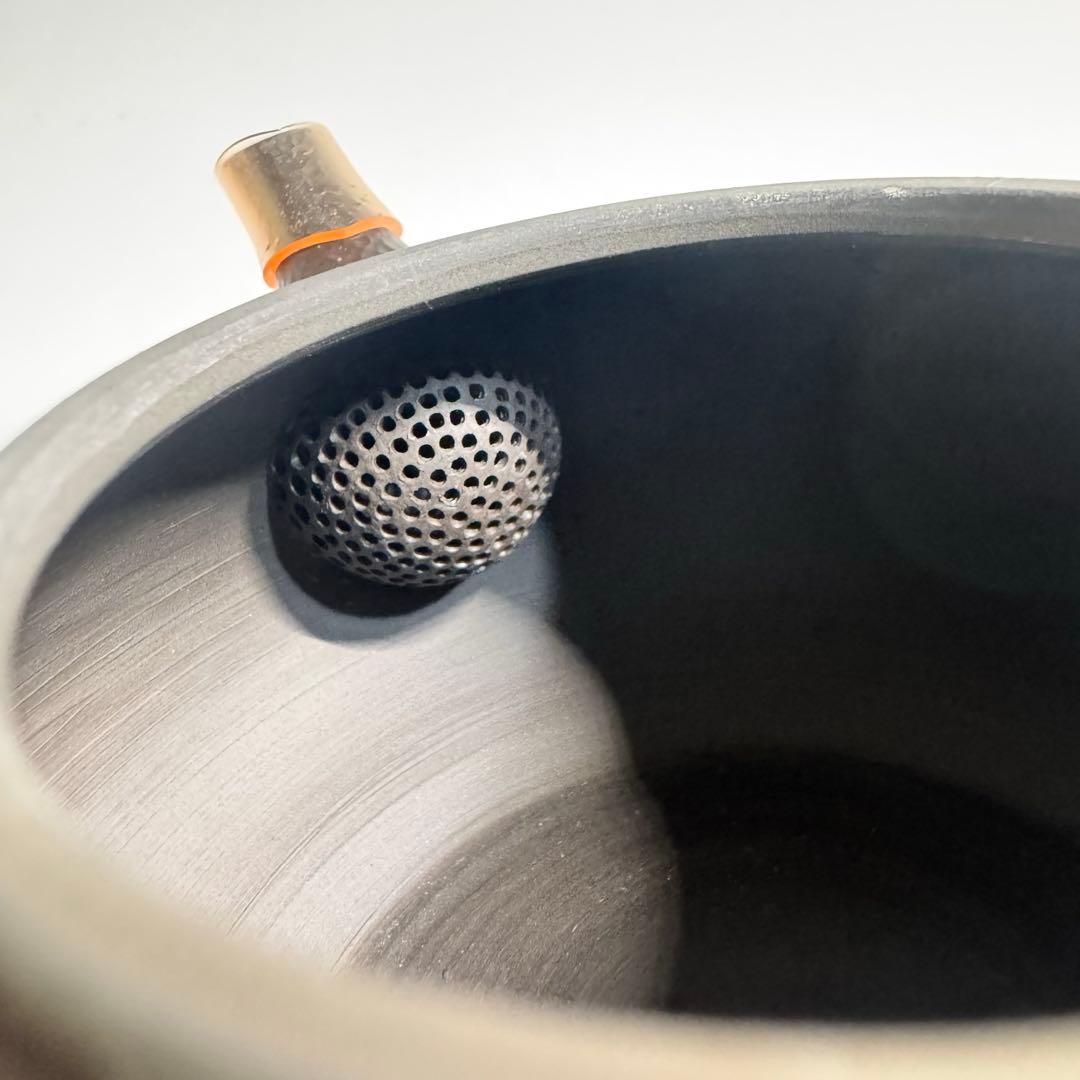 常滑焼　名工　￼村田益規　朱泥窯変　たたき横手急須　茶注　急須　共箱