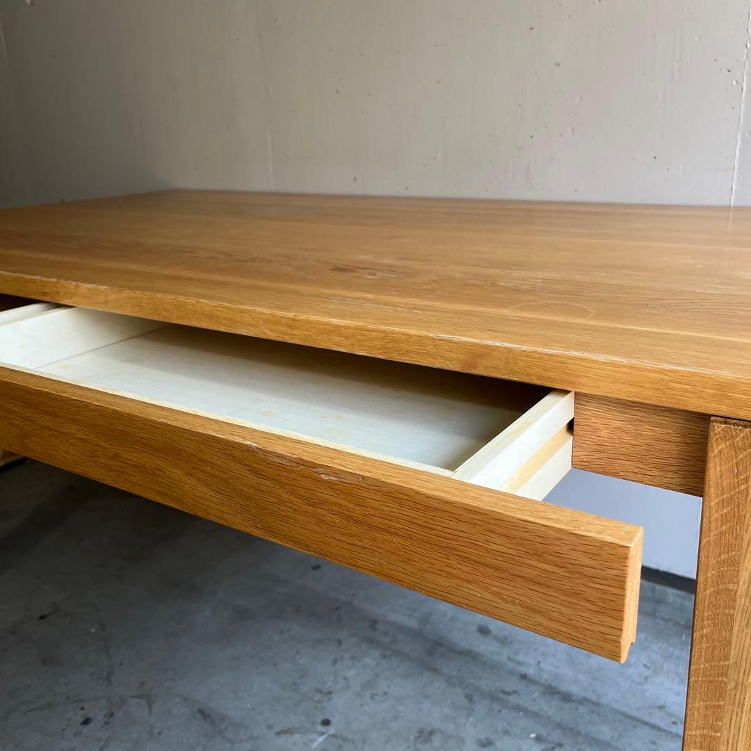 おすしファン★無印 無垢材ダイニングテーブル（引出付）・オーク材