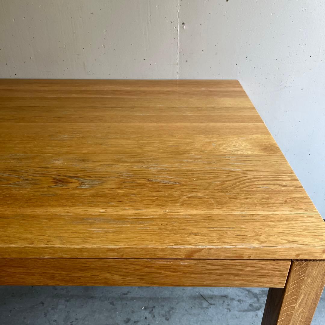 おすしファン★無印 無垢材ダイニングテーブル（引出付）・オーク材