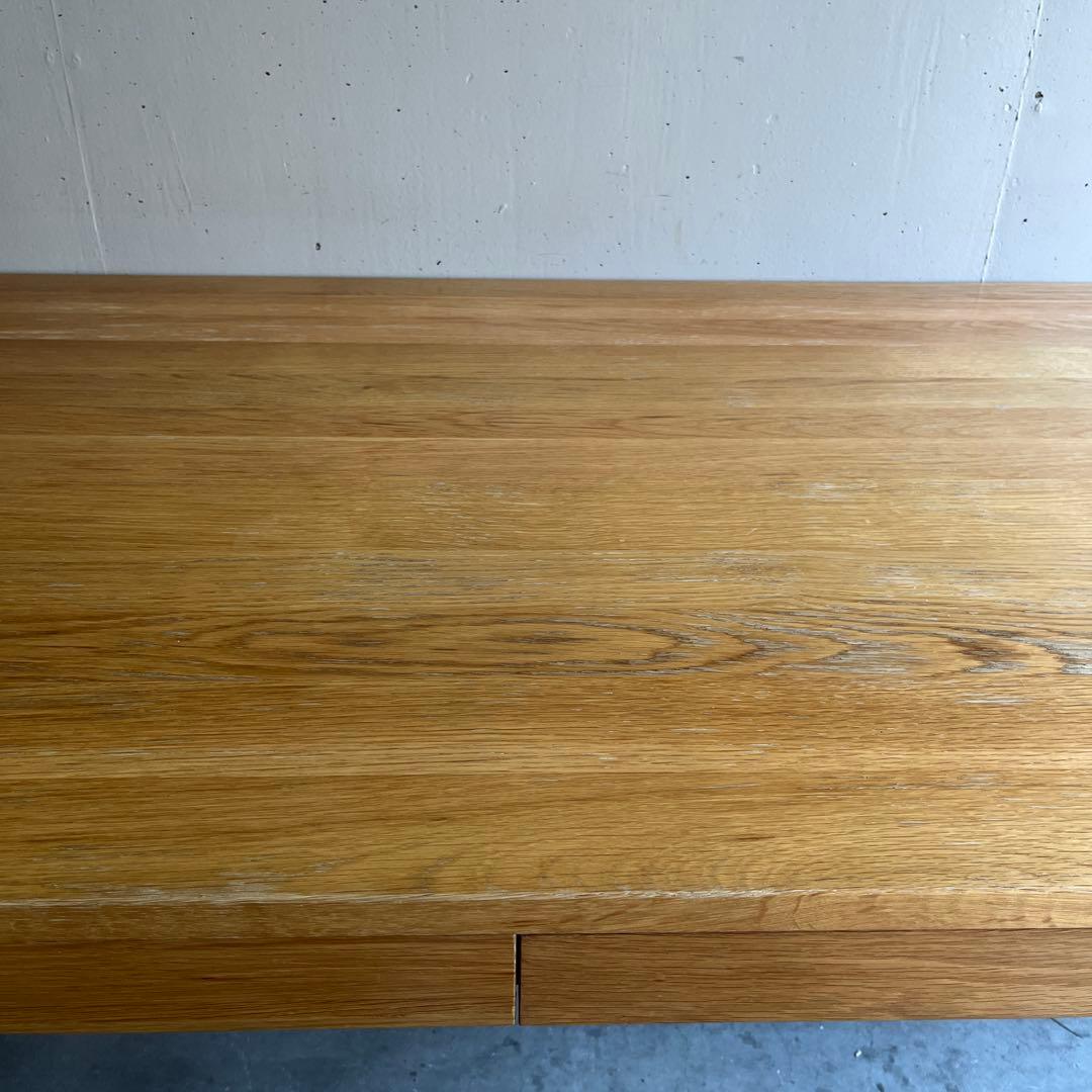 おすしファン★無印 無垢材ダイニングテーブル（引出付）・オーク材