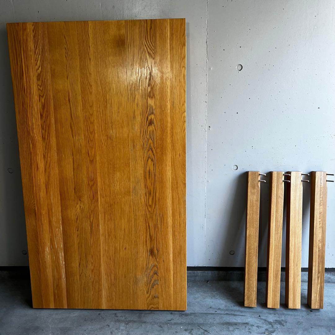 おすしファン★無印 無垢材ダイニングテーブル（引出付）・オーク材