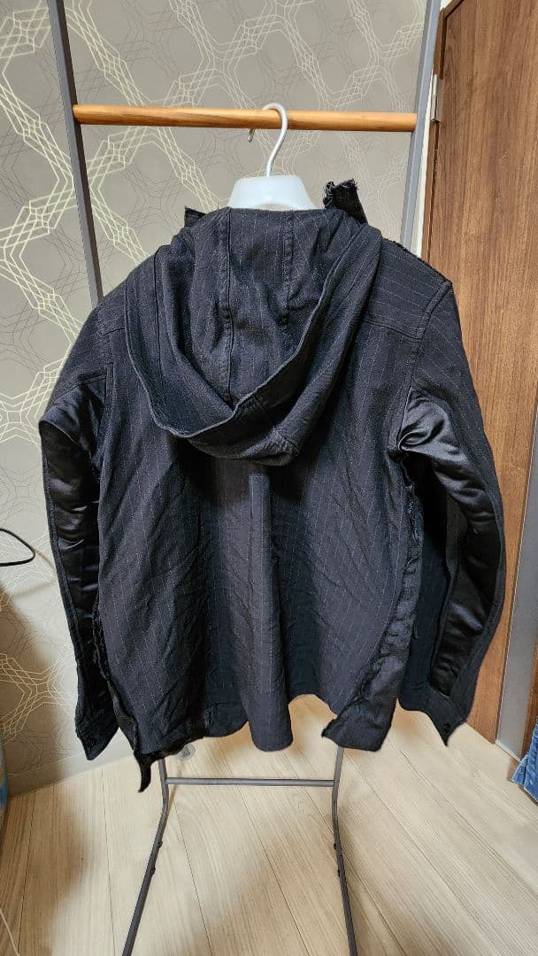 BLACK COMME des GARCONS フード付きストライプジャケット