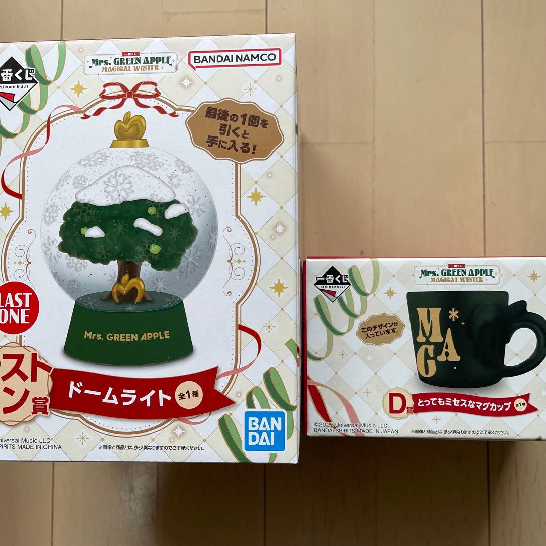 １番くじMrs. GREEN APPLE ドームライト&マグカップ　ラストワン ラストワン賞 ドームライト D賞 マグカップ 一番くじ ミセスグリーン