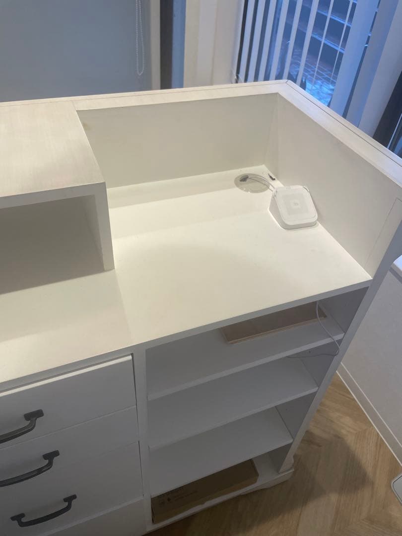 poteko様専用】サロン受付ホワイト木製クラシック収納家具 店舗用