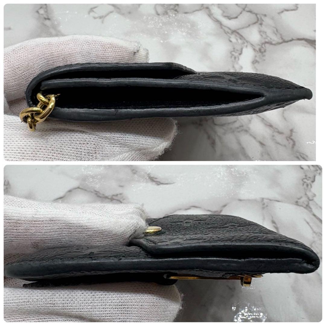 【極美品】ルイヴィトン ポシェットクレ モノグラム アンプラント レザー 黒