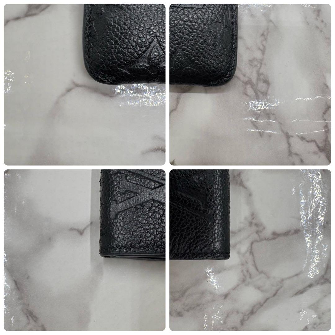 【極美品】ルイヴィトン ポシェットクレ モノグラム アンプラント レザー 黒