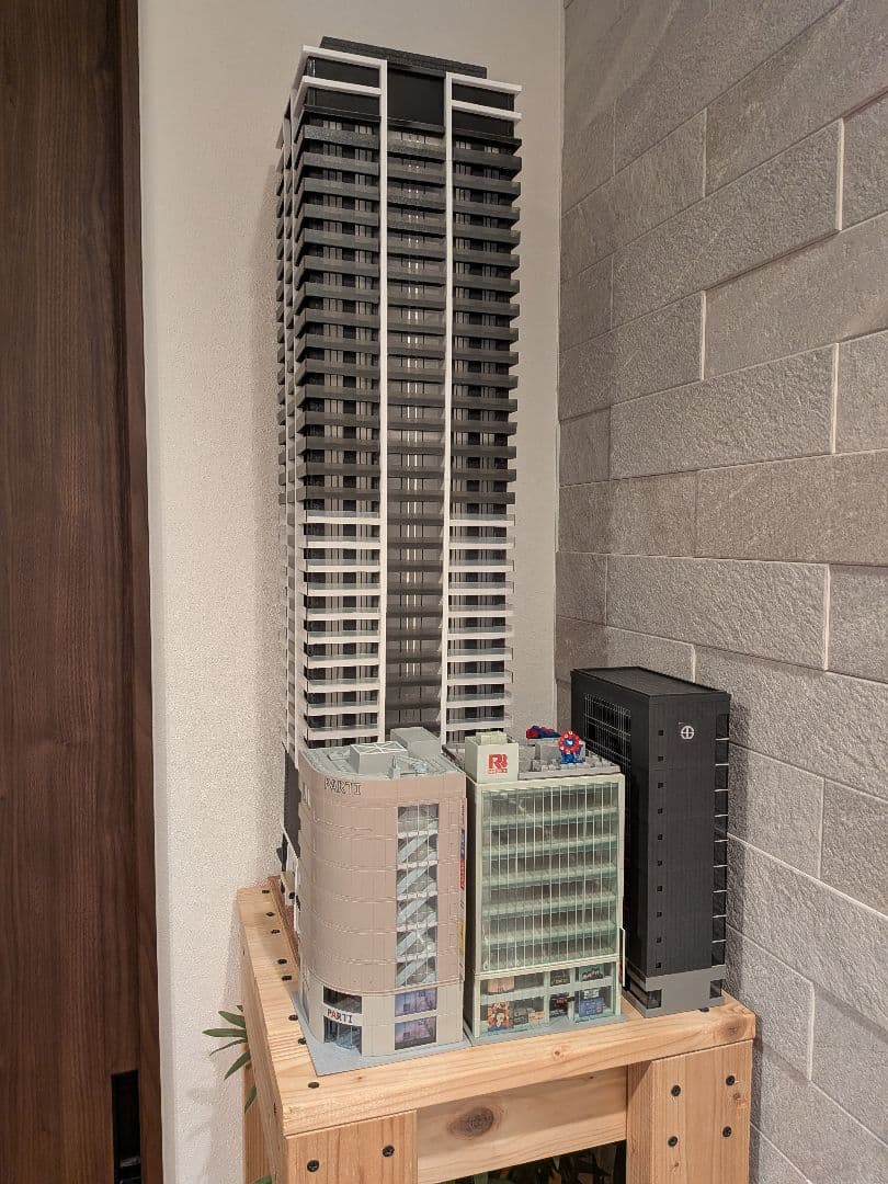 Nゲージ 自作ストラクチャー 超高層タワーマンション タワマン ジオラマ