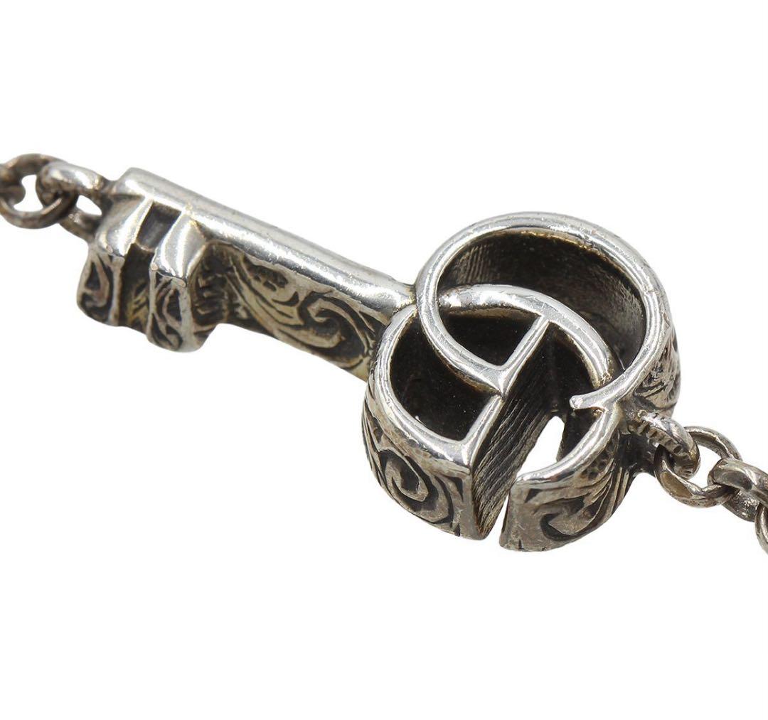 R2324 美品 グッチ SV925 ダブルG キーモチーフ ブレスレット