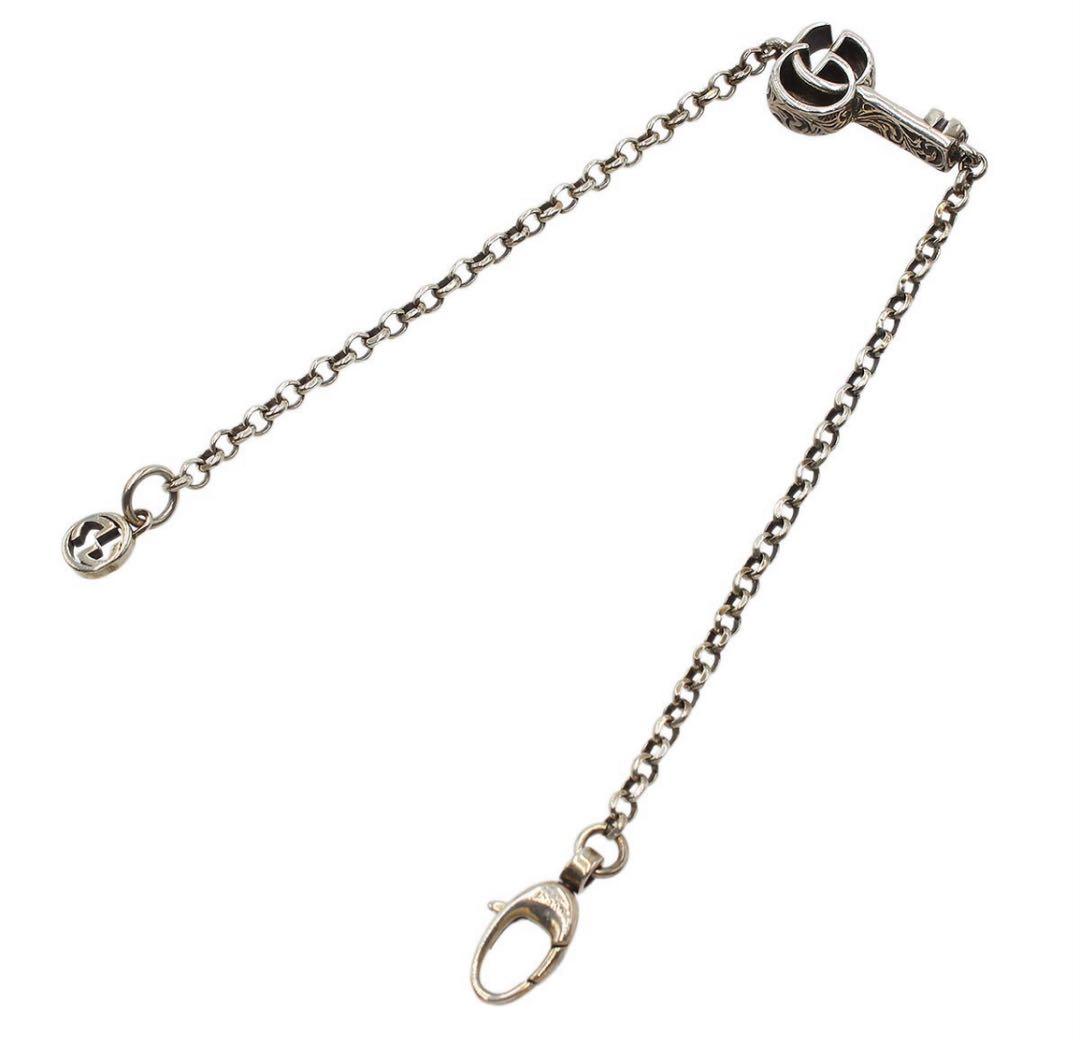 R2324 美品 グッチ SV925 ダブルG キーモチーフ ブレスレット