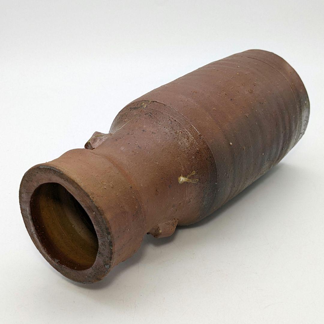 岡山県重要無形文化財 藤原建 備前焼 擂座花入 共箱 花器