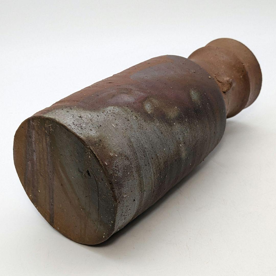 岡山県重要無形文化財 藤原建 備前焼 擂座花入 共箱 花器