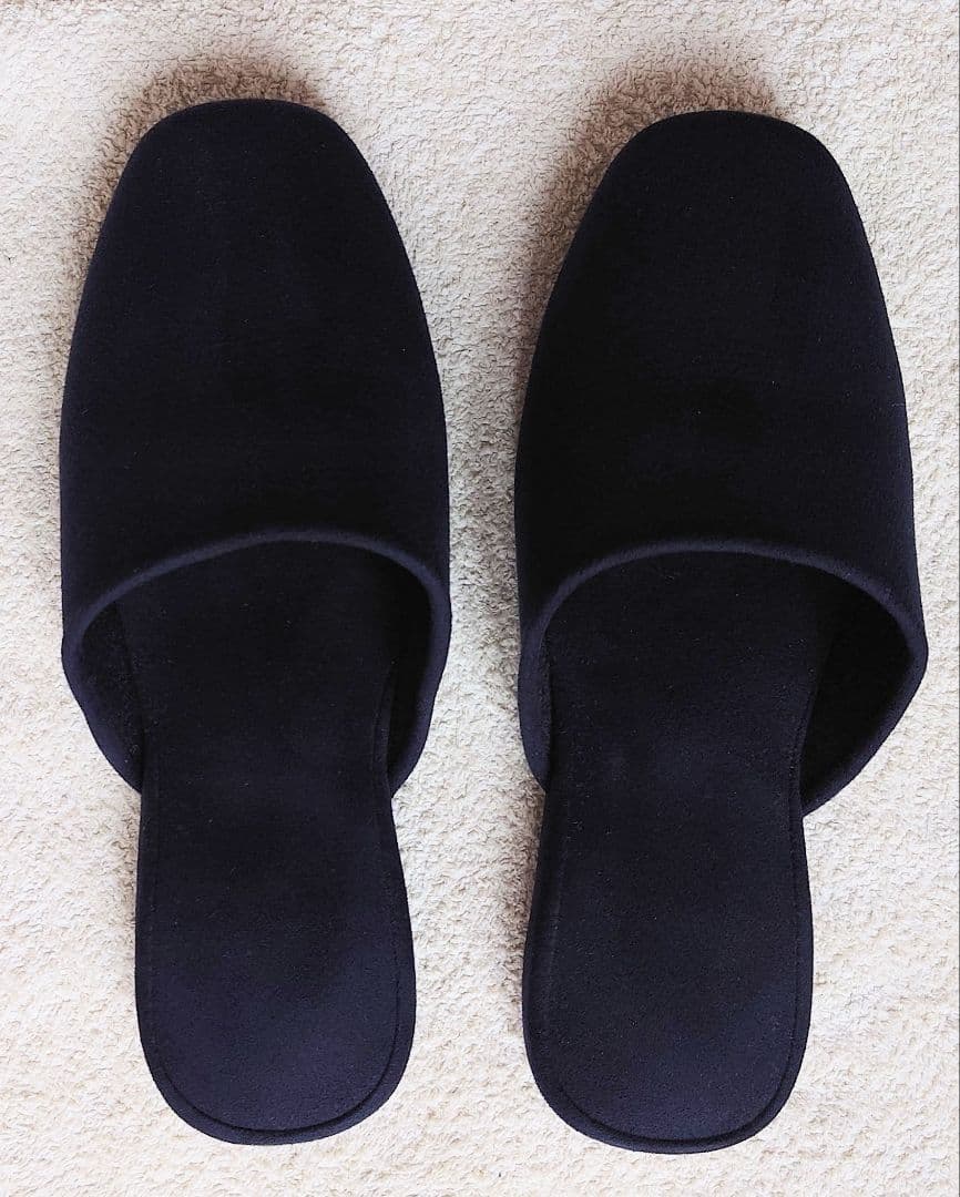 ファミリア】ネイビー色スリッパ（収納袋付）のセット 携帯スリッパ