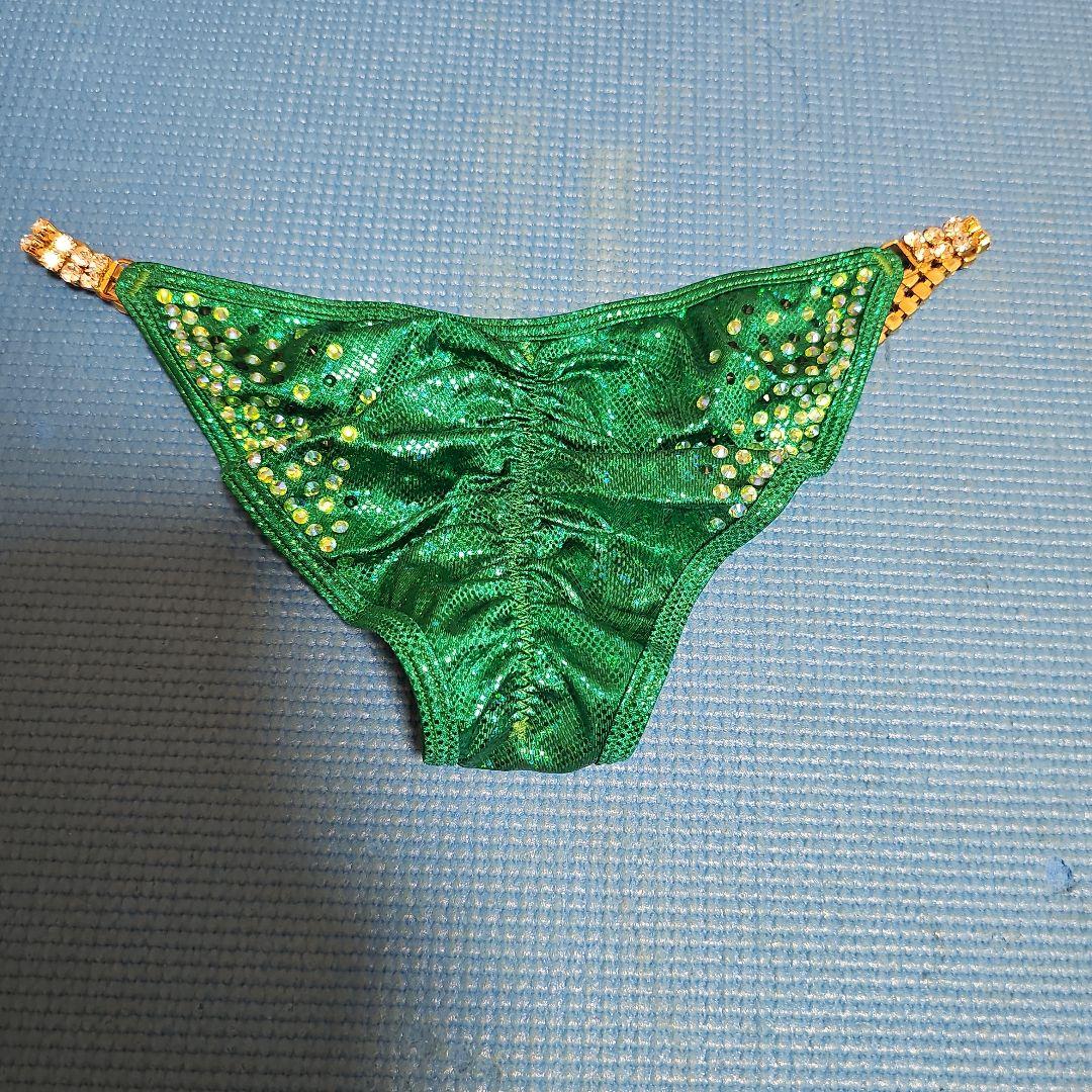 コンテストビキニ フィットネス 大会用 ビキニ グリーン（Sサイズ）