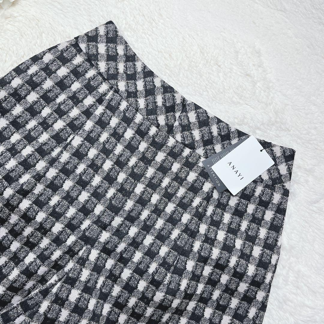 完売色✨25AW新品✨ANAYI アナイ　ツイーディージャガードキュロットパンツ