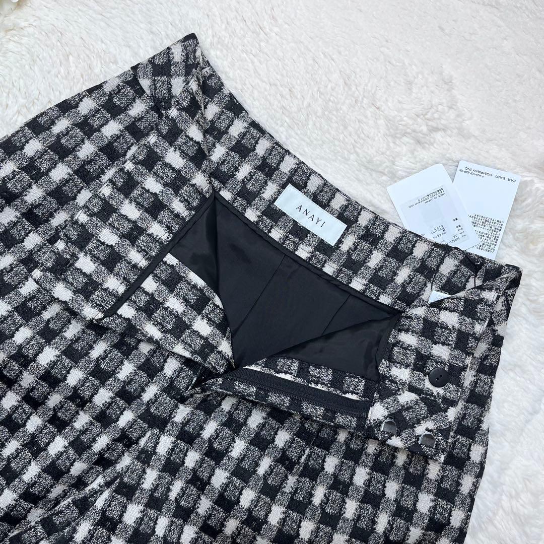 完売色✨25AW新品✨ANAYI アナイ　ツイーディージャガードキュロットパンツ