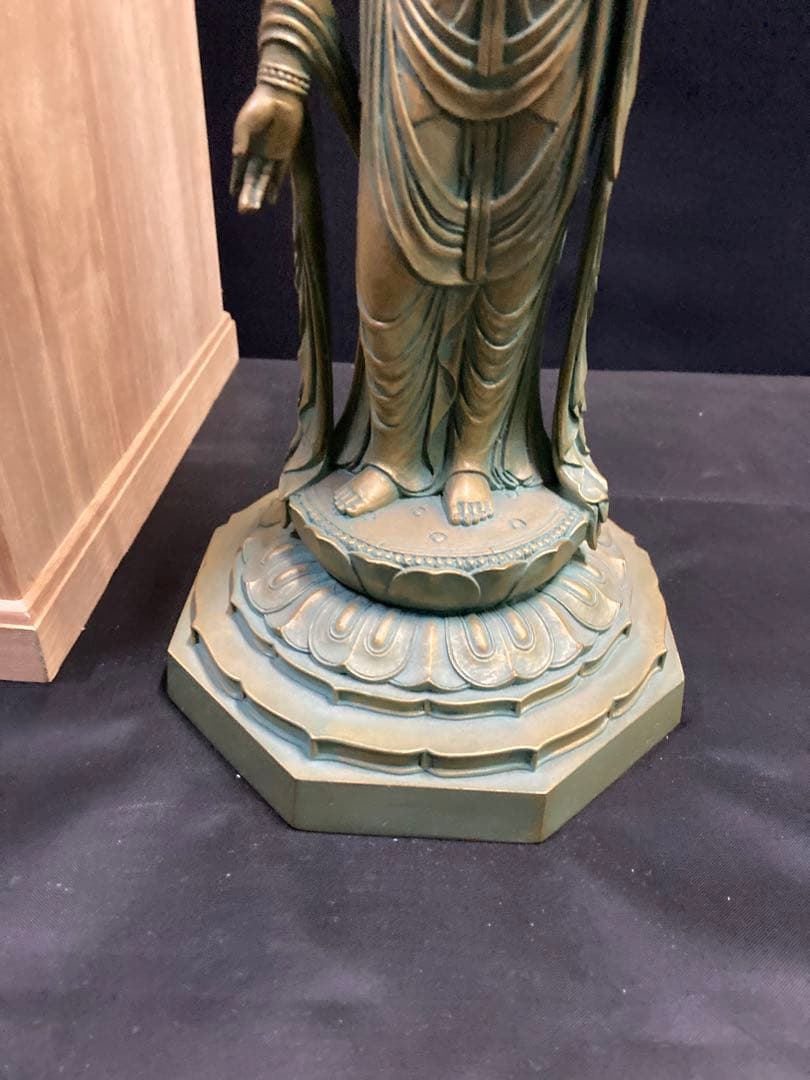 大仏師 大佛師 松久宗琳 作ブロンズ 仏像 瑠璃観音 桐箱入り