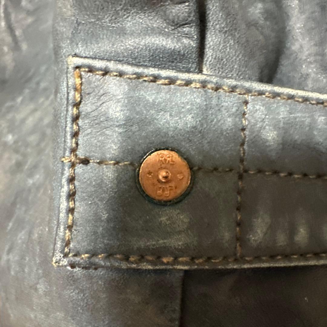150着限定】RRL INDIGO LEATHER JACKET リミテッド - メルカリ