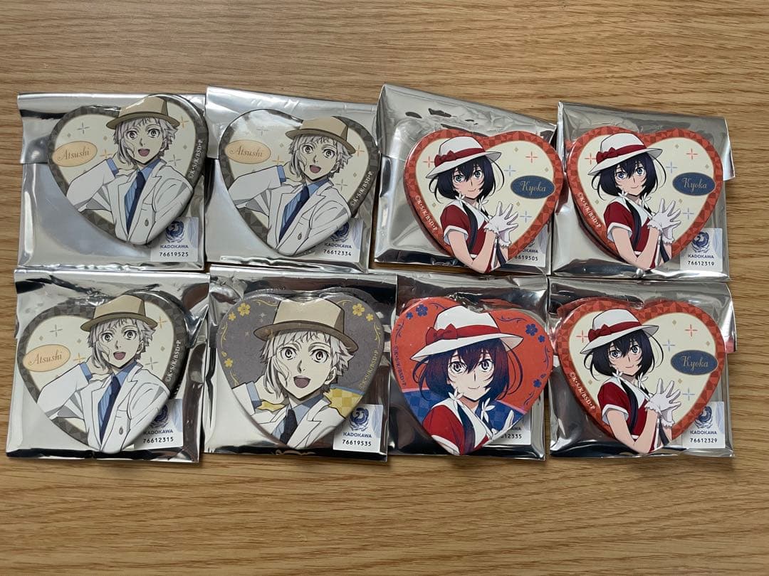 文豪ストレイドッグス 描きおろしハート缶バッジ ロフト 中島敦 泉鏡花