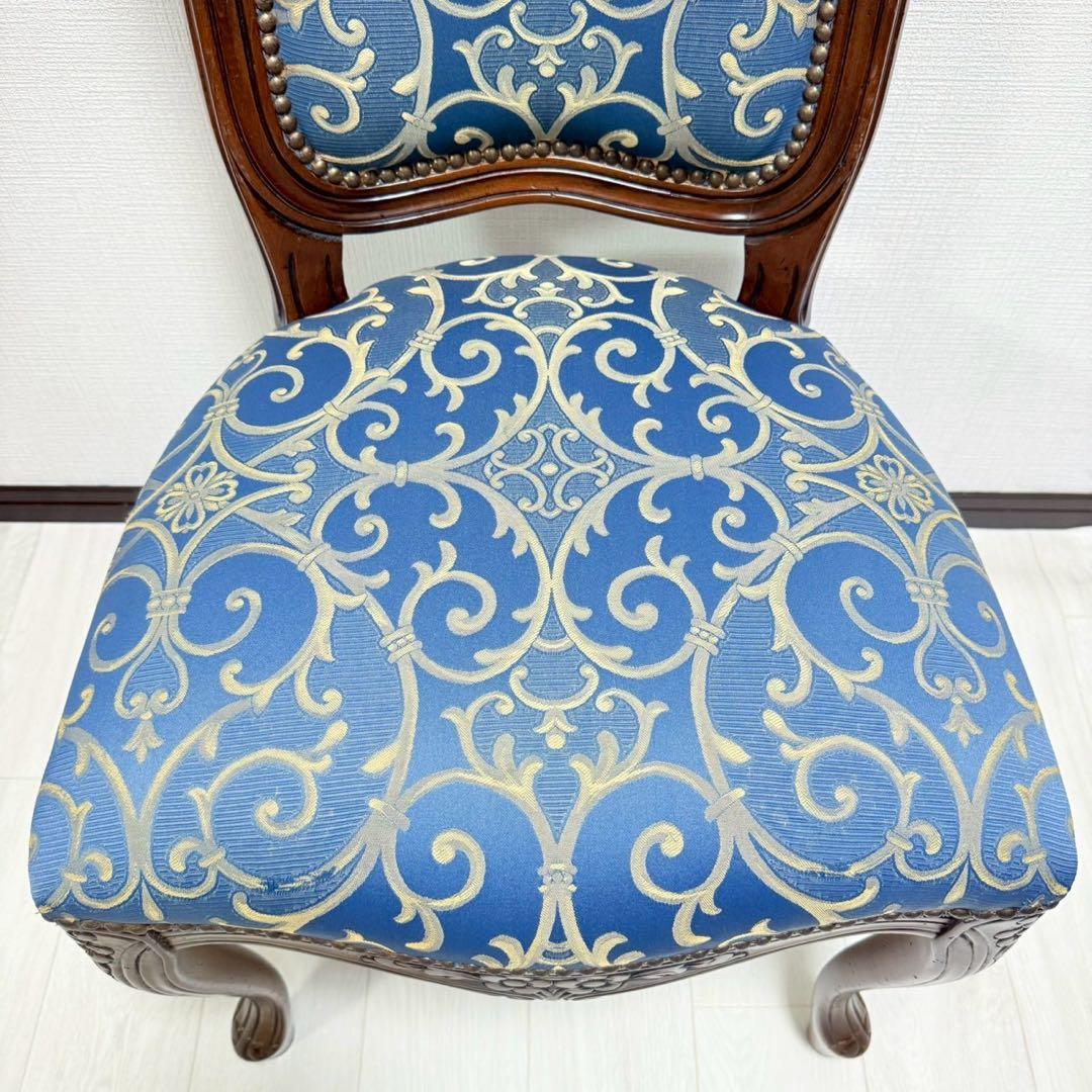 イタリア ダイニングチェア ブルー イタリア家具 高級感 猫脚 2脚