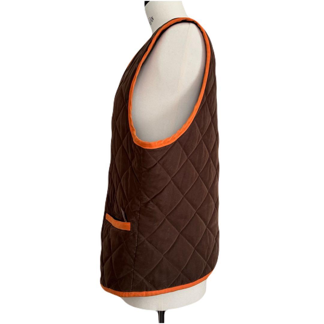 専用　HERMES ヴィンテージ キルティング ベスト ブラウン×オレンジ