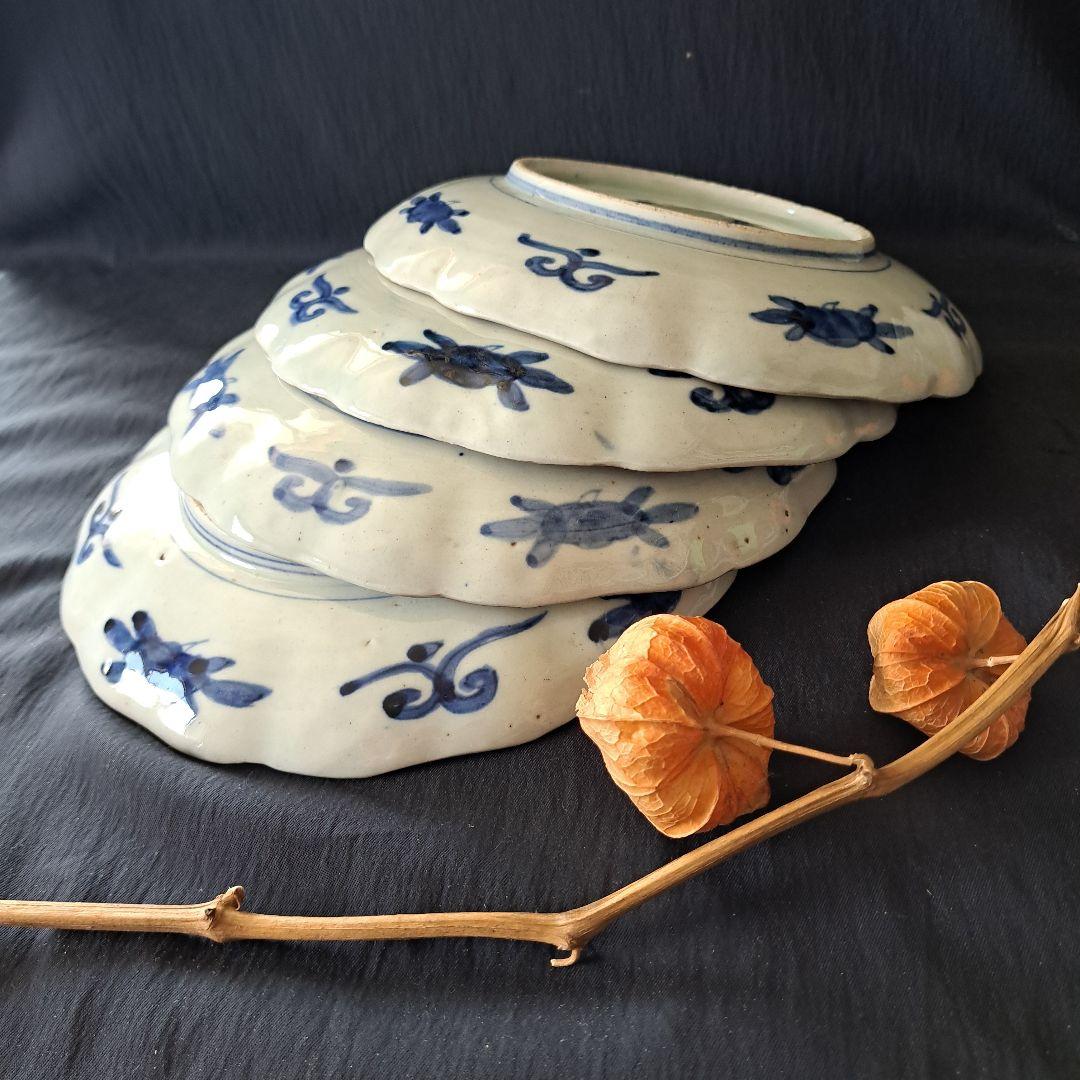 華やかな食卓！ 金彩古伊万里皿(直径21cm)」富貴長春皿4客セット 骨董アン