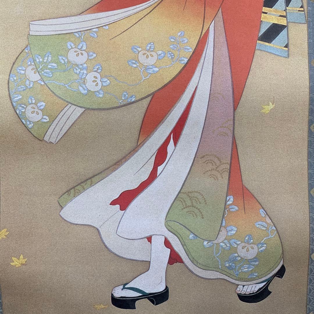 美品 掛け軸 上村松園筆「志ぐれ」四季美人画 名画 浮世絵