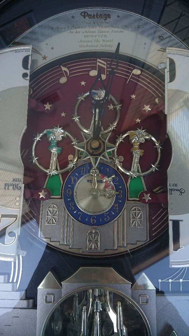 からくり動作 音声確認済 RHYTHM リズム時計スモールワールド からくり時計