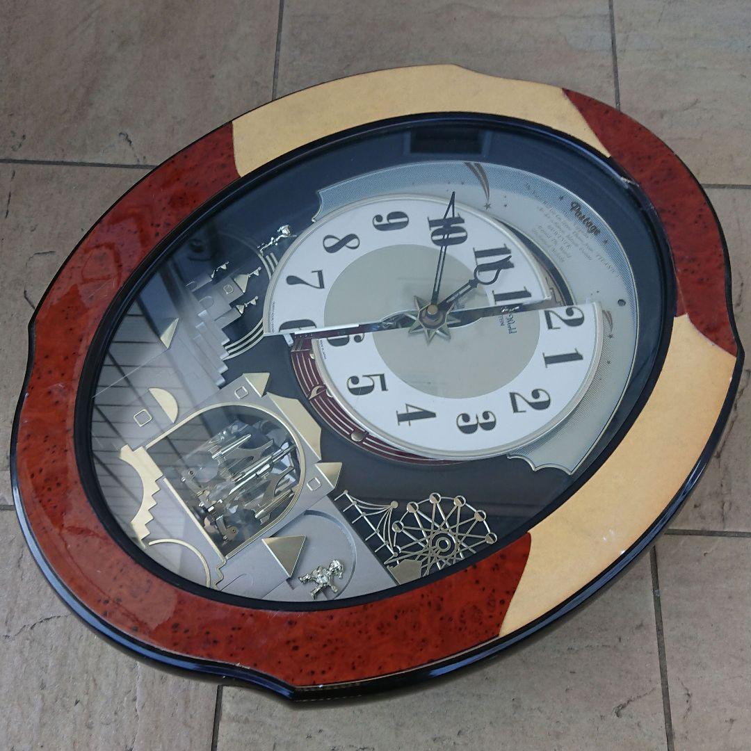 からくり動作 音声確認済 RHYTHM リズム時計スモールワールド からくり時計