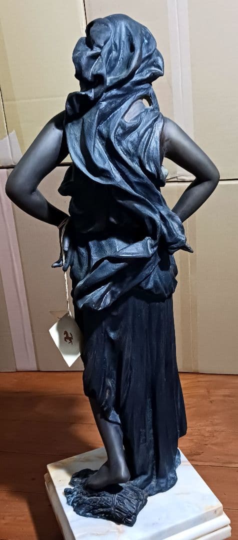 A.de.Luca 手彫り女神像 ブロンズ彫刻 大理石台座 アンティーク - メルカリ