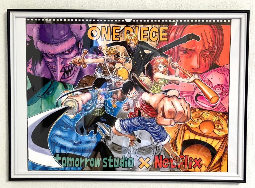 ワンピース 複製原画風 イラスト ポスター A2 額縁入り