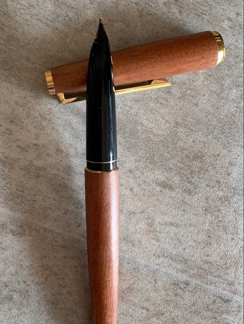 1974年製 初代カスタム 高級天然 イタヤカエデ 大型18金 万年筆