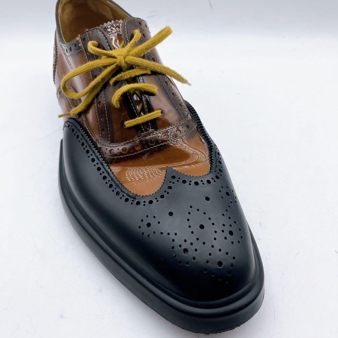 激レア❗️バーバリー ウィングチップ シューズ クリア エナメル切り替え 42