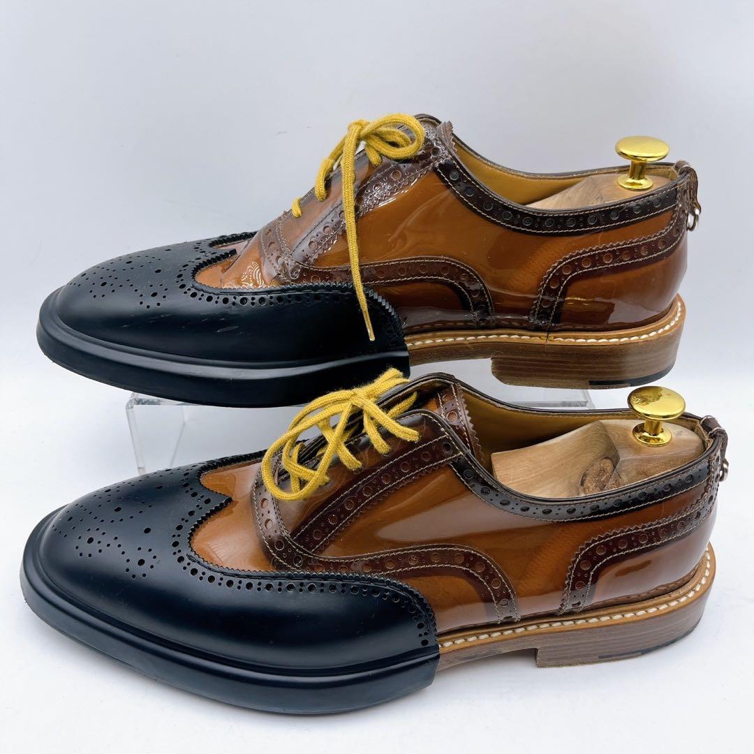 激レア❗️バーバリー ウィングチップ シューズ クリア エナメル切り替え 42