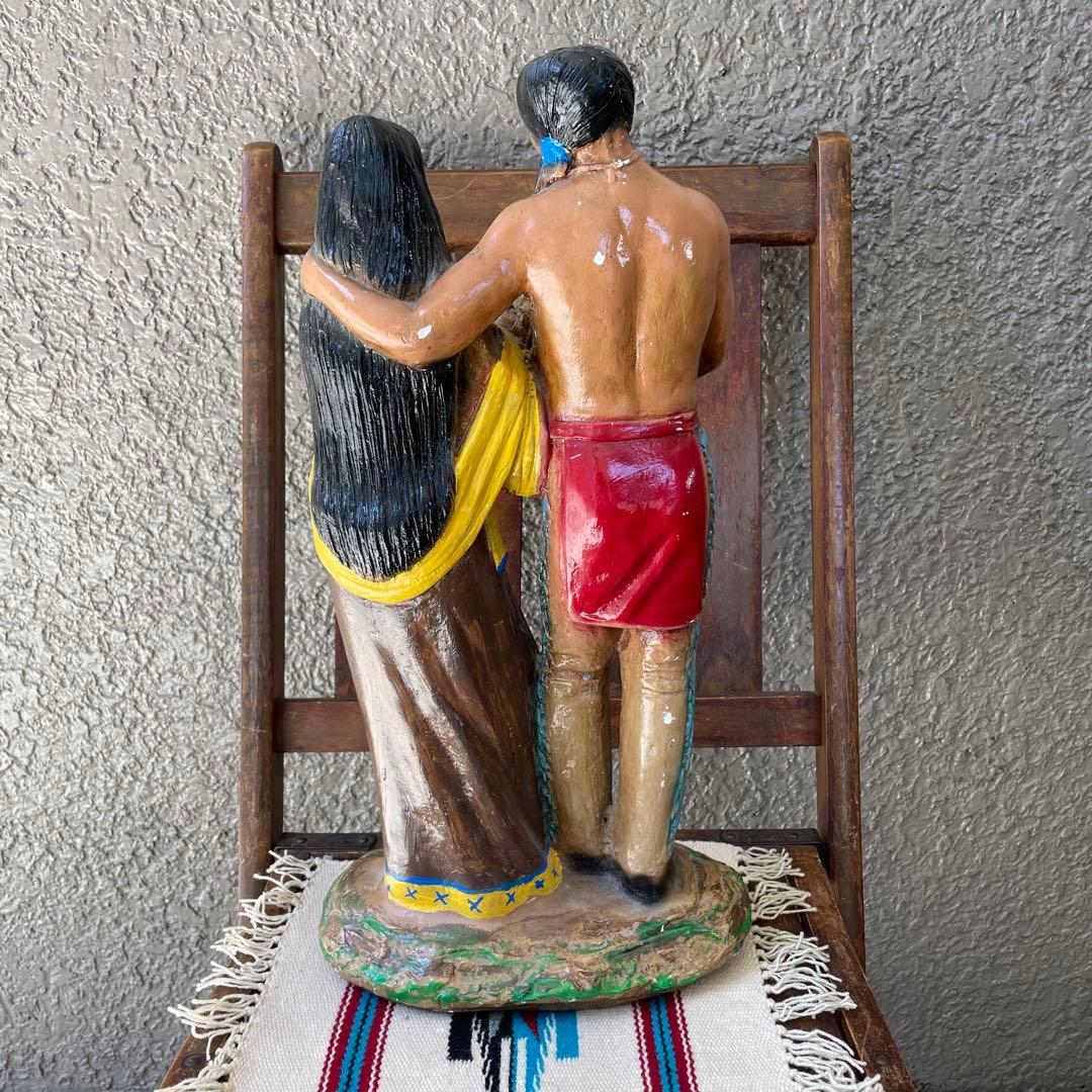 60's〜70's BIG ネイティブアメリカン　インディアン親子の置物アリゾナ