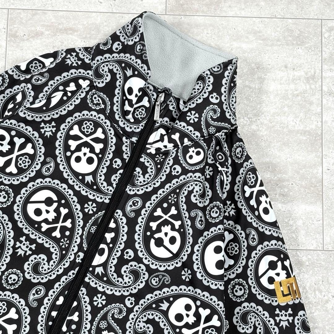 【ラウドマウス】ブルゾン　ジャケット　スカル柄　Lサイズ　黒x白xグレー