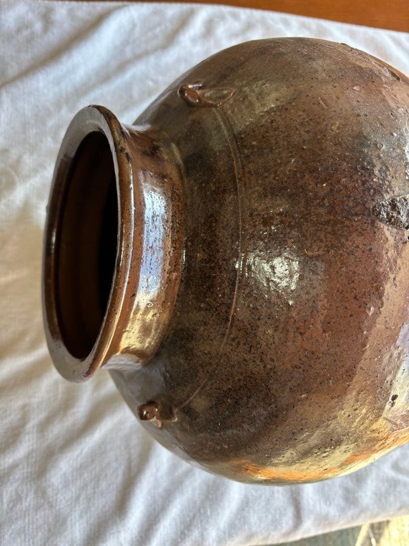 備前焼　三耳壷　古美術　花器 置き飾り